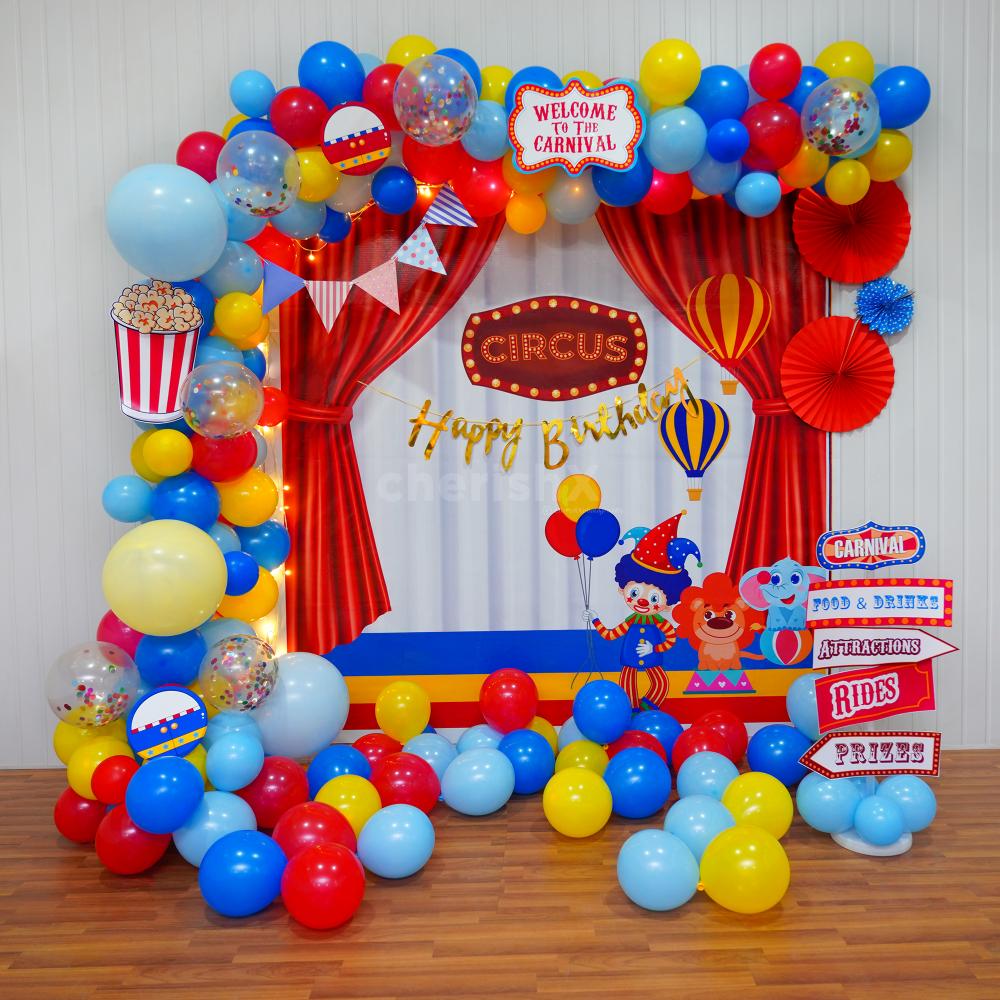 Circus Skyline Balloon Decorations for Your Kid's Birthday Party | Mumbai